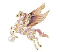 ifundom Broche Cheval Volant Cristaux Luxe Accessoire Vintage Élégant pour Costumes Hommes et Robes Femmes Épingle Décorative pour Vêtements Raffinés