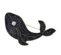 ifundom Broche Chic Baleine en Cristaux Bleus Scintillants, Épingle Décorative Féminine, Accessoire Mode pour Fête et Tenue Élégante, Broche Raffinée pour Vêtements, Présent Femme