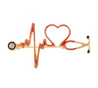 ifundom Broche Créative de Stéthoscope Électrocardiogramme Épingle de Poitrine Chic Ornée de Cristaux Accessoire Décoratif pour Vêtements pour Soirées et Événements