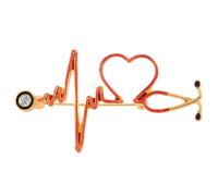 ifundom Broche Créative Stéthoscope en Alliage Diamant Brillant, Décoration Élégante de Cœur pour Banquet ou Anniversaire