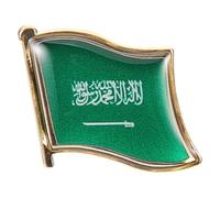 ifundom Broche Drapeau du Pays Épingle à Drapeau Saoudien Vert en Fer et Résine Époxy, Se Fixe Fermement Vêtements, pour Hommes