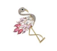 ifundom Broche Flamant Rose en Cristal Brillant Épingle Décorative pour Femmes Accessoire Mode Esthétique pour Paquet à Dos Robe et Châle Présent Saint-Valentin Noël Taille Unique