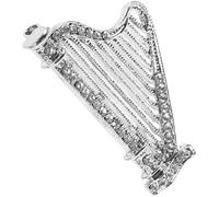 ifundom Broche Harpe en Alliage Cristaux Élégante Unisexe Accessoire pour Costumes Vêtements Femmes Présent Passion Musique