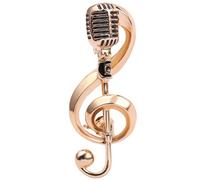 ifundom Broche Microphone Vintage de Note de Musique, Épingle Décorative pour Pulls et Robes, Présent pour Collègues et Amies