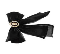 ifundom Broche Nœud Vintage Femme Baroque Épingle Légère Métal Noir Accessoire Mode Élégant Robe Tenue Soirée Large Taille