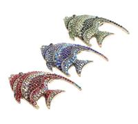 ifundom Broche Poisson Tropical Diamants 3 Pièces Décoratives Clips Ajustables pour Vêtements Unisexes Rouge Bleu Vert