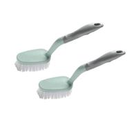 ifundom Brosse de Nettoyage pour Salle de Bain Lot de 2 Balai à Long Manche Ergonomique Poils Robustes Brosse à Plancher pour Carrelage et Bain Couleur Verte Usage Domestique