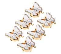 ifundom Cache-boutons pour Chemise Femme 6 Pièces Blanc 3d Strass Décoratifs Accessoires de Bijoux pour Manches Élégants et Tenues Formelles