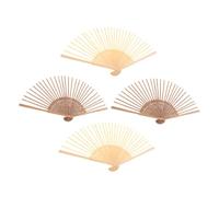 ifundom Cadres d'Éventail Pliables en Bois 4 Pièces Matériel de Ventilateur Soi-Même en Bois Naturel Kit Cadre Décoratif Léger et Robuste pour Projets Artisanaux et Événements Culturels