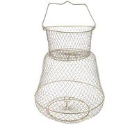ifundom Cage à Poissons en Métal Pliable Panier à Filet Léger Fond Plat Filet de Pêche Résistant pour Élevage de Poissons et Pêche en Mer Compact