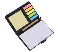 ifundom Cahier à Boutons Noir avec Marque-pages Fluorescents, Bloc D'étiquettes en Papier Kraft, Notes Autocollantes Message Épinglé, Onglets D'index pour Bureau, École et Organisation