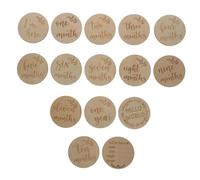 ifundom Cartes Mensuelles en Bois pour Bébé, Lot de 15 Set de Set de Pièces, Suivi Croissance, Surface Lisse, pour Séance Photo de Naissance et Album Mémoire