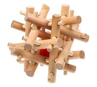 ifundom Casse-tête en Bois Naturel pour Garçon et Filles et Adultes - Puzzle Éducatif Balle Une Cage - de Développement Cognitif et Coordination Œil-Main - Jeu de Réflexion Montessori