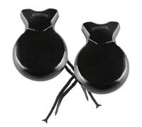 ifundom Castagnettes Bois Traditionnelles pour Danse Espagnole Jouets Éducatifs Musicaux Noire pour Coordination Main-Cerveau Percussion Manuelle