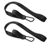 ifundom Ceinture de Poussette pour Bébé 2 Pièces, Sangles de Harnais Réglables et Multifonction en Polyester et Cuir Noir, Accessoires Sécurisés pour Landeau Poupon