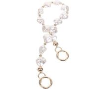 ifundom Chaîne de Paquet en Perles Synthétiques Longue Double Rangée Bandoulière Dorée Anneaux Ressorts de Huit Accessoire de Remplacement pour Paquet à Main Pochette et Mini-Paquet