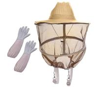 ifundom Chapeau d'Apiculteur Voile Multifonction Moufles Longs en Coton Réutilisables Ensemble 1 Chapeau 1 Paire de Moufles Protection Manches Longues pour Apiculture Équipements