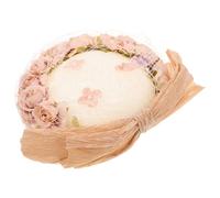 ifundom Chapeau de Mariée Fleuri Rose Style Rétro Maille Légère Accessoire de Tête pour Cérémonie Enterrement de Vie de Jeune Fille et Mariage Chapeau Vintage Élégant pour Femme