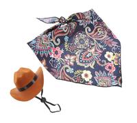 ifundom Chapeau Décoratif pour Animaux avec Bandana Vintage Accessoire pour Chiens et pour Ensemble Marron