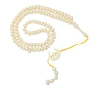 ifundom Chapelet Islamique Tasbih 99 Perles 10 Mm Jaune Pendentif Lune, Perles Musulmanes pour Prière Quotidienne, Chapelet Portable Adapté aux Hommes et Femmes, Présent Religieux