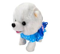 ifundom Chiot Électrique Interactif Musique pour Tout-Petits, Jouet Éducatif en Peluche Bleu Blanc, Présent Garçon et Filles Éveil Sensoriel, Jouet Amusant sans Pile,