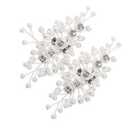 ifundom Clips à Chaussures pour Mariage 1 Paire, Boucle Fleur en Métal Perles Blanches, Décorations Délicates pour Escarpins et Sandales, Accessoires Légers et Amovibles, Cérémonie