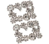 ifundom Clips de Chaussures en Métal Argenté Strass pour Décoration de Mariage et Bal, Boucle Simple pour Femmes et Filles, Look Éblouissant, 1 Paire