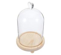 ifundom Cloche en Verre Décorative de Cœur avec Base en Bois, Finition Lisse et Sécurisée, pour Présentation Polyvalente de Fleurs et Objets d'art Étagère