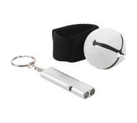 ifundom Clochette Anti-Ours Puissante et Sifflet D'extérieur Multifonction en Métal Résistant, Ensemble Léger 2 Pièces pour Randonnée, Camping, Survie et Sécurité en Plein Air