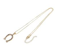 ifundom Collier Cheval Inoxydable Doré avec Pendentif à Cheval Micro Zirconium Bijou Unisexe pour Homme et Femme Chaîne Confortable pour Fêtes et Cadeaux