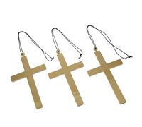 ifundom Collier Croix en Plastique Or pour Prêtre, Design Élégant et Construction Solide, Lot de 3 Pièces, pour Sermons et Rassemblements Religieux