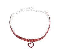 ifundom Collier Élastique pour Animal de Compagnie avec Pendentif Cœur Rhinestone Accessoire Chic pour Chien et Chat Confort et Sécurité Assurés