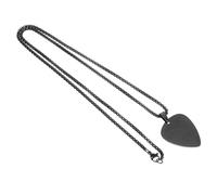 ifundom Collier Femme Homme Acier Inoxydable Pendentif Médiator Guitare Noir Chic Résistant Rouille Bijou Mode Élégance