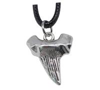 ifundom Collier Homme Dent de Requin Pendentif Loup Premium avec Chaîne Cuir Noir Accessoire Mode Résistant et Original pour Homme