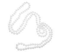 ifundom Collier Long pour Femme en Perles Synthétiques en Verre 15 Mètre Double Couche Style Collier de Pull Couleur Ivoire Accessoire Léger et Décoratif pour Soirées et Fêtes
