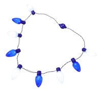 ifundom Collier Lumineux LED en Plastique Bleu D'ampoule pour Fêtes de Hanoukka 9 Lampes LED Éclairantes, Accessoire Décoratif Unique et Stylé