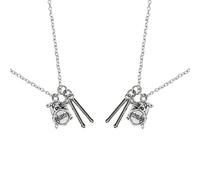 ifundom Collier Pendentif Batterie Lot de 2 set de Chaîne Suspendue Tambour en Métal Accessoire Rock Original pour Fans de Musique Bijou Décoratif Unisexe pour Festivals et Soirées