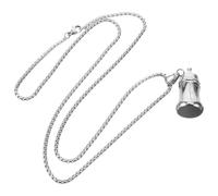 ifundom Collier Pendentif Bouteille Parfum en Acier Titane Chaîne Perles Carrées Bijou Minimaliste pour Femme Unisexe Collier Diffuseur Aromathérapie Élégant pour Usage Quotidien