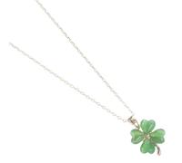ifundom Collier Pendentif Cœur Trèfle en Pierre Verte Bijou Breloque Décorative Création de Bijoux Élégante Accessoire Solide pour Femme Présent Saint-Valentin et Occasions Spéciales