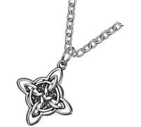ifundom Collier Pendentif Rétro en Acier Inoxydable 3mm X 60cm 5cm, Collier de Sorcière Unisexe Nœud Celtique, Bijou pour Hommes, Décoration de Cou pour Usage Quotidien
