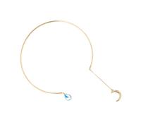 ifundom Collier Simple Pendentif Lune de Goutte d'Eau Accessoire de Cou Créatif pour Femme Finition Dorée Bijou Délicat Adapté aux Fêtes Quotidien
