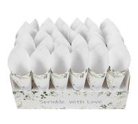 ifundom Cônes en Papier Kraft Naturel 30 Pièces Support de Feuille Verte pour Confettis, Bonbons et Décoration de Mariage, Accessoires pour Fête et Cérémonie