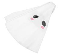 ifundom Costume de Fantôme pour Halloween Femme - Bandeau en Fibre Élastique Blanche avec Double Expression Voile de Mariée Effrayant en Filet Accessoire Cosplay pour Fête D’Horreur et
