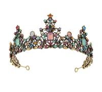 ifundom Couronne Baroque Vintage pour Mariée en Cristal Multicolore, Accessoire Coiffure Fait Main pour Mariage, Fête et Photos, Décoration Élégante et Festive Couleur