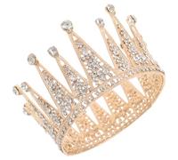 ifundom Couronne de Princesse en Cristal Grosse Taille Dorée Diadème en Cristal pour Mariage et Anniversaire Bijou de Tête Élégant pour Coiffure de Mariée Accessoire Festif Féminin