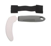 ifundom Couteau Coudé Inoxydable Poignée Antidérapante et Sangle de Fixation, Ustensile de Réhabilitation pour Personnes Âgées et Handicapées, Aide la Mobilité pour Repas en Autonomie,