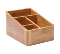 ifundom Créative Boîte de Rangement en Bambou Quatre Compartiments, pour | Rangement Cosmétique et Petits Objets, Design à Coins Arrondis, Procédé de Carbonisation, Usage Quotidien