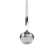 ifundom Cuillère Doseuse à Sauce Pizza en Acier Inoxydable, Louche Plate Manche Long, pour Étaler Sauces et Soupes, Ustensile Pratique pour Pizzas, Ramen et Plats Asiatiques