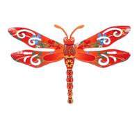 ifundom Décoration Murale Extérieure en Fer de Libellule Orange, Sculpture Murale Unique et Élégante pour Jardins et Intérieurs Contemporains