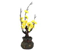 ifundom Décorations Asiatiques pour Aquarium et Assiettes à Sushi, Fleurs Artificielles Jaunes en Résine Base Stable, Décoration Japonaise Multifonctionnelle pour Table à Sashimi,